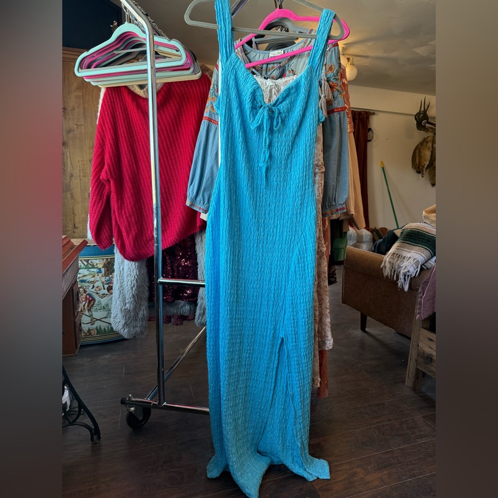 Free People Beach Blue Maxi Dress